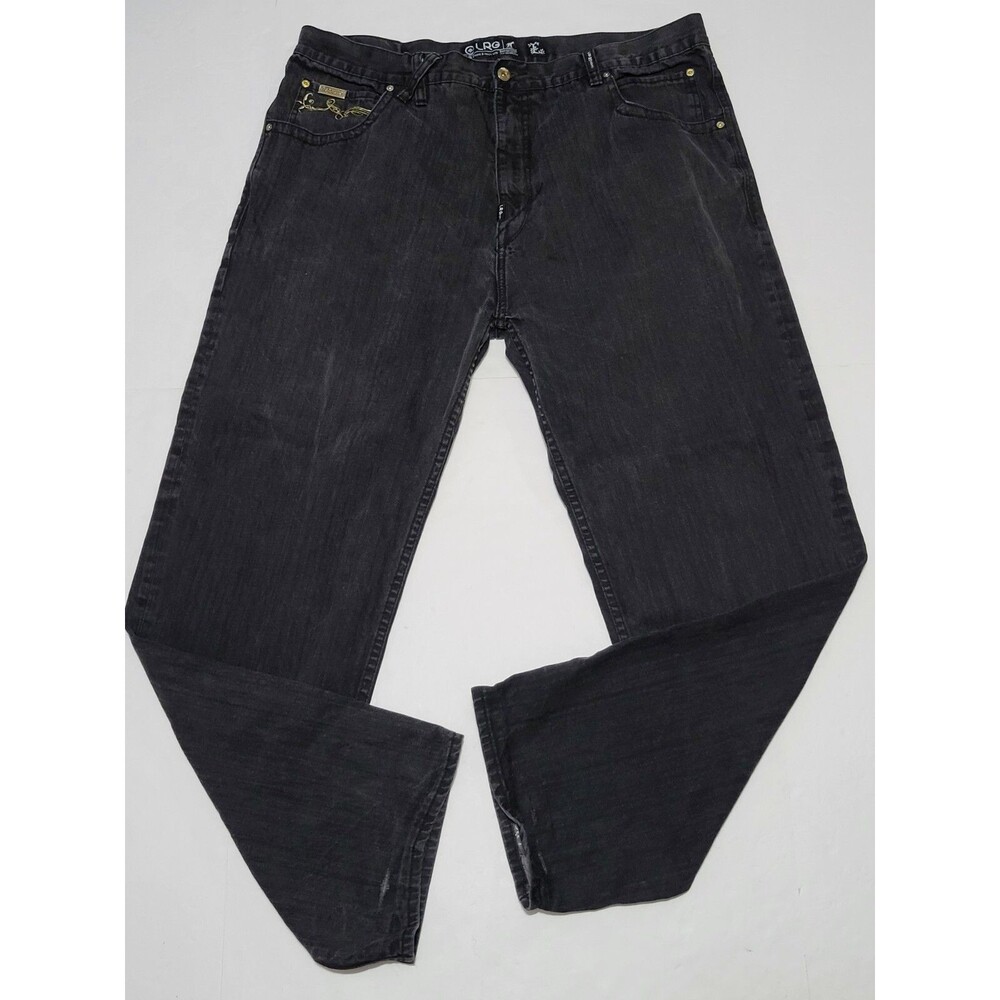 Lifted Research Group LRG Jeans Men's Size 42x34 Straight Leg Black Denim